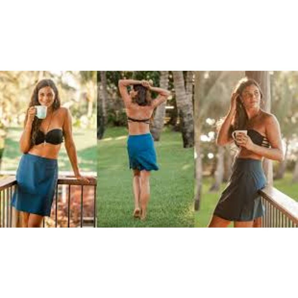 NWT RipSkirt Length 2 Wrap Skirt Women's Sz XL Brushed Navy Travel Vacay Stretch